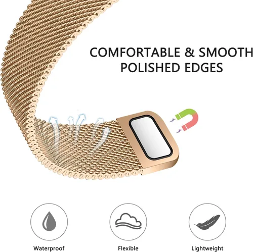 Vista 3 de Correa milanesa para Apple Watch Band de 1.575 pulgadas, 1.732 pulgadas, 1.614 pulgadas, 1.772 pulgadas, 1.654 pulgadas, 1.614 pulgadas, 1.614