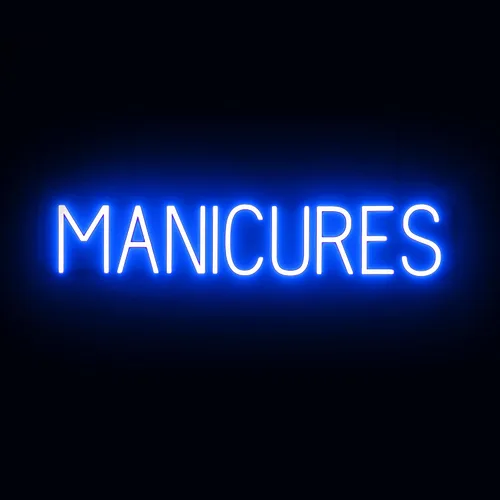 Vista 29 de SpellBrite MANI-PEDIS - Letrero para salones de manicura Letreros relacionados con salones de uñas con aspecto de neón, luz LED roja 33.4 x 6.3