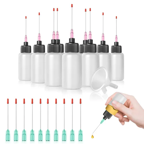 Vista 7 de 5 botellas de plástico para apretar (1 onza), botella de aceite de pistola de precisión, aplicador de aceite LDPE con punta aplicadora de acero