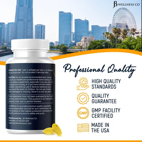 Vista 6 de Aceite de pescado Omega 3 Triple Strength 3750 mg - EPA y DHA - Más de 3000 mg de ácidos grasos omega-3 - 1350 mg EPA + 900 mg DHA - Los mejores