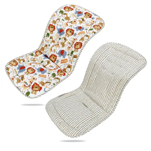 Vista 32 de Cojín para cochecito de bebé, inserto de asiento de automóvil infantil - reversible, universal, transpirable y suave, alfombrilla para cochecito