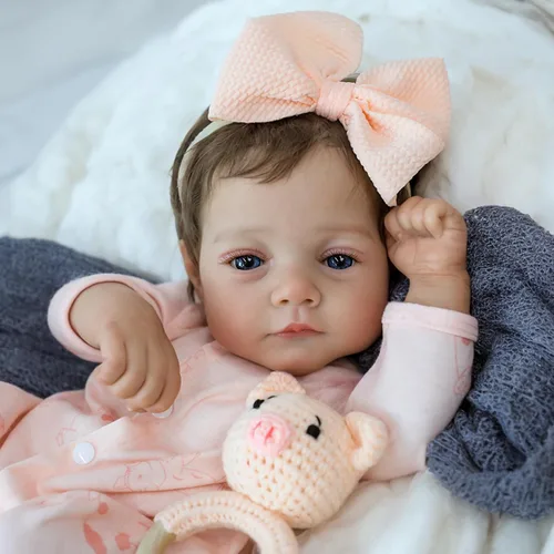 Vista 11 de SCOM Muñecas de bebé niña negra - Muñeca de bebé de cuerpo suave realista de 16 pulgadas, lindas muñecas de bebé de la vida real con ropa
