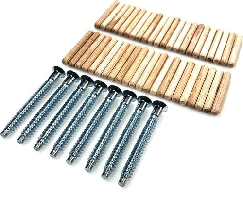 Vista 2 de ReplacementScrews Kit de hardware compatible con IKEA KALLAX 2 x 4 estante 202.758.85 - Todos los tornillos (104321) y clavijas (101339)