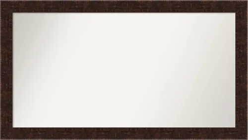 Vista 81 de Amanti Art Espejo de baño de bronce para sobre fregadero, 24 x 24 pulgadas, espejo de tocador cuadrado estrecho de bronce Manhattan, marco de madera