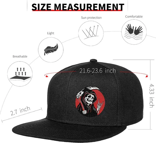 Vista 2 de Negi Snapback Hats for Men Black hat Skull Flat Bill Mens Blank Hats Trucker Cool