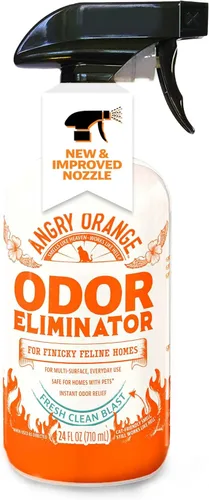 Vista 11 de ANGRY ORANGE Eliminador de olores de mascotas para orina de perros y gatos, manchas de alfombras y olores fuertes, limpiador de cítricos con aceite