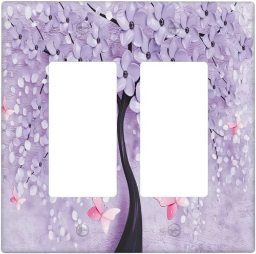 Vista 13 de Cubierta para Interruptor de Luz Árbol Morado 3D de 1 Gang Cubierta de Placa de Pared Cubiertas de Tomacorriente de Palanca Individual Placa