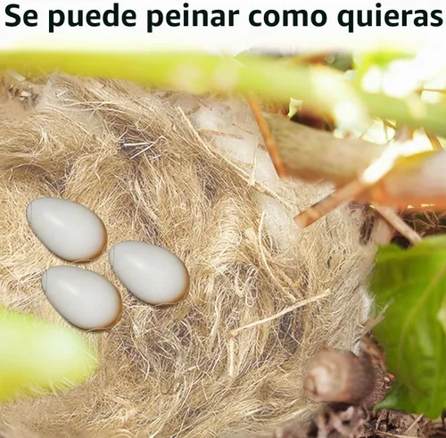 Vista 4 de Mezcla natural de materiales de anidación de pájaros, 4 tipos de materiales, proporción profesional a juego con almohadillas