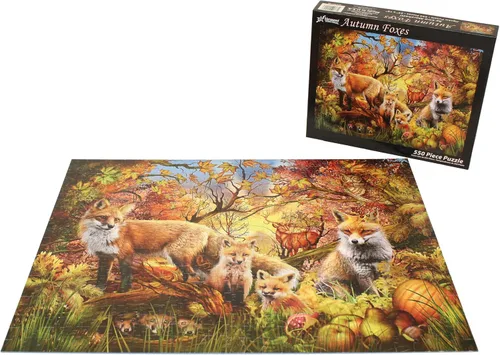 Vista 6 de Vermont Christmas Company Rompecabezas de zorros de otoño de 550 piezas
