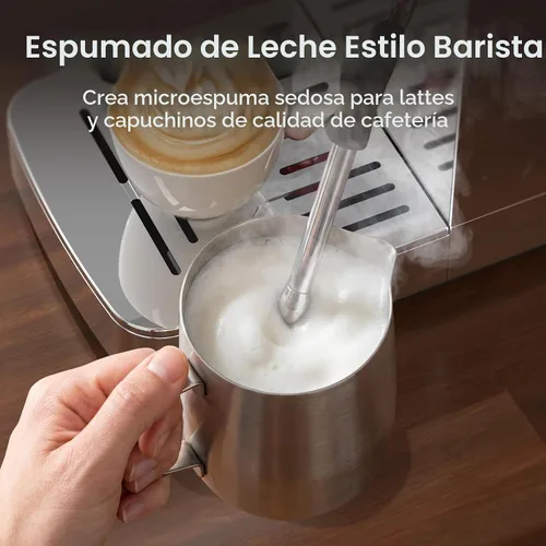 Vista 5 de Electactic Máquina de café expreso de 20 bar con espumador de leche Acero inoxidable
