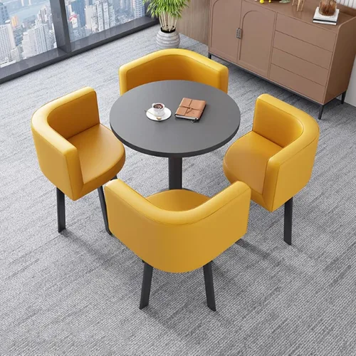 Vista 13 de YVYKFZD Office Reception Room Club Table, Small Kitchen Dining Table Set, Round Conference Table, Business Conference Room Table and Chair Set Save