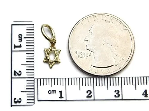 Vista 3 de Star of David Tiny 14k Yellow Gold Charm pendant
