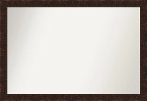 Vista 191 de Amanti Art Espejo de baño de bronce para sobre fregadero, 24 x 24 pulgadas, espejo de tocador cuadrado estrecho de bronce Manhattan, marco de madera