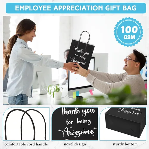Vista 3 de Ctosree 20 Bolsas de Papel de Regalo de Agradecimiento para Empleados Compañeros de Trabajo Colega Gracias por Ser Increíble Bolsas con Asas