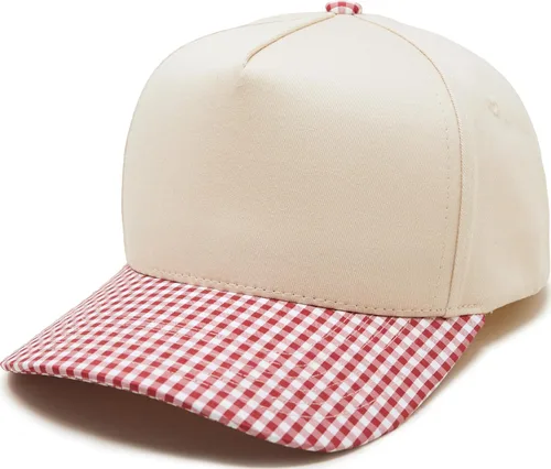 Vista 12 de Funky Junque - Sombreros Snapback de Lona Vintage de Dos Tonos Rayas a rayas - Rojo/Beige