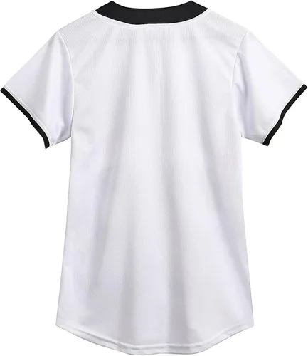 Vista 2 de Amzdest Ropa de los años 90 para mujer, disfraz unisex de hip hop para fiesta, camiseta de béisbol Bel Air, camisa de manga corta con botones