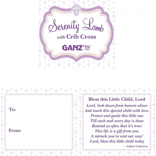 Vista 8 de Ganz Serenity Lamb with Crib Cross Bautizo o Bautismo, Regalo Rosa
