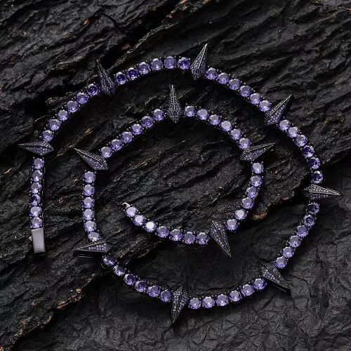 Vista 5 de Collar para hombre, Black Panther Hero - Joyería para hombre, cadena cuadrada de diamantes hip hop, regalo para hombres, niños, cumpleaños, día