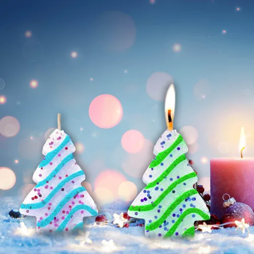 Vista 6 de Molde de silicona Freshie para perlas aromáticas, árbol de Navidad, vela, cera y arcilla para decoración del hogar