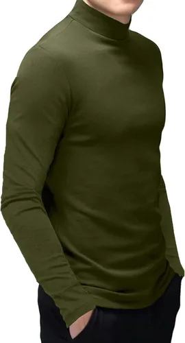 Vista 2 de Camiseta de manga corta para hombre básica cuello alto ajustada sin botones térmica sólida