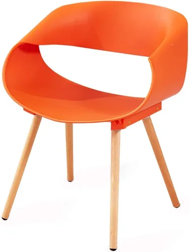 Vista 9 de Silla de comedor de cocina, muebles de comedor, sillas de comedor, sillas de comedor, silla moderna y simple de plástico PP, patas de haya, silla