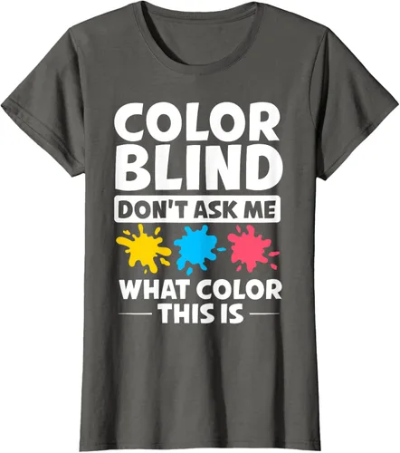 Vista 5 de Color Blind Camiseta Test Funny Glasses Visions, Negro