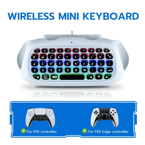 Vista 5 de Mcbazel Chatpad Keyboard for PlayStation 5 Controller and DualSense Edge
