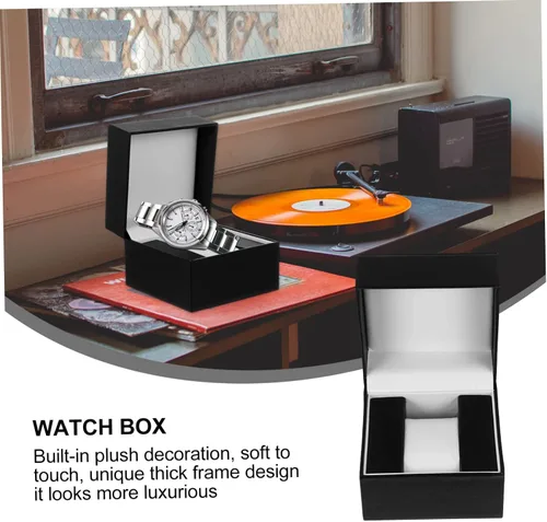 Vista 7 de Holibanna Caja de reloj de joyería para hombres, vitrina de joyería de bruja, vitrina, vitrina, exhibición de relojes, organizador de joyas