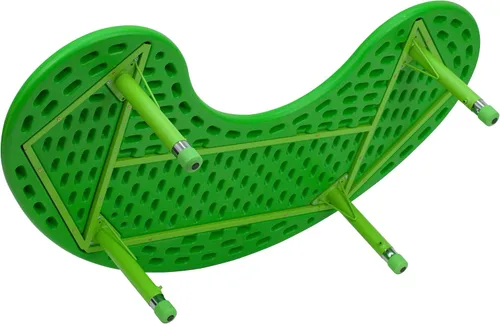 Vista 6 de BizChair Mesa de actividades ajustable en altura de plástico verde media luna 35x65