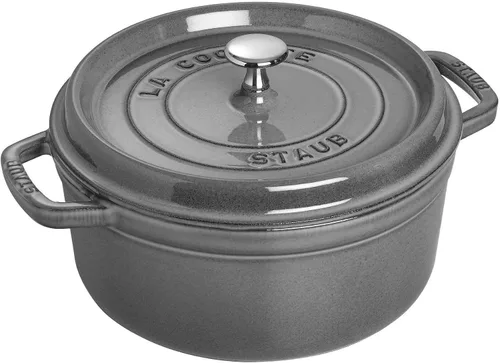 Vista 17 de STAUB - Olla de hierro fundido para horno holandés de 0.5 cuartos, redonda, hecha en Francia, para 1 persona, color negro mate