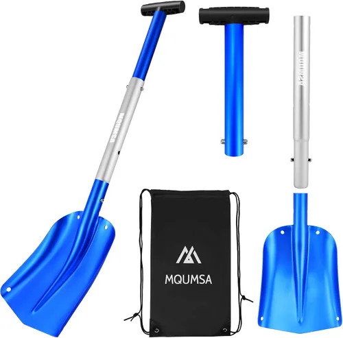Vista 7 de Portátil telescópico aluminio utilitario coche ajustable edición extendida pala de nieve (azul)