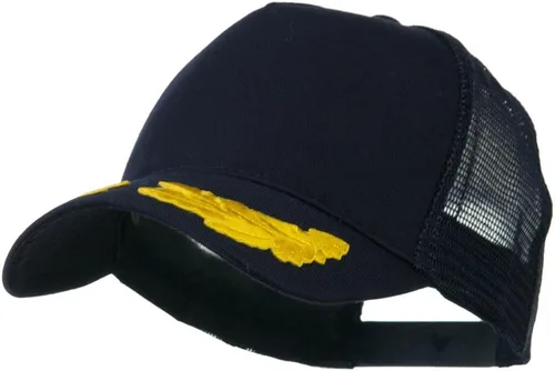Vista 6 de e4Hats.com Tapa de parche de hojas de roble dorado con malla de 5 paneles