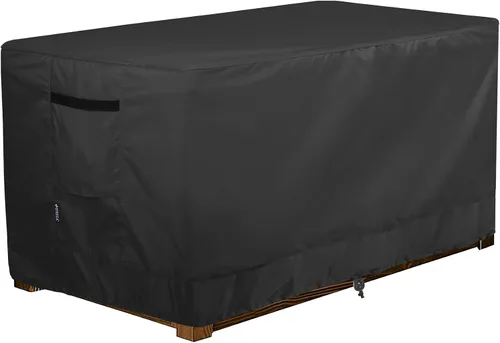 Vista 8 de Cubierta de caja de cubierta de STEECA para terraza al aire libre impermeable rectangular para banco de almacenamiento de 46 pulgadas de largo x 22