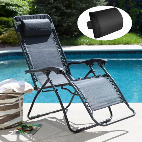 Vista 6 de Ostlttyn Almohada de Reemplazo para Silla de Gravedad Cero, Negra, 14.3x6.7x2.3 pulgadas, Relleno de Espuma, Estilo Moderno, Soporte para la Cabeza