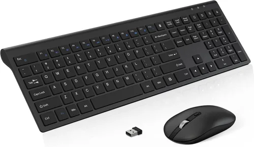 Vista 9 de Cimetech - Juego de teclado y mouse inalámbricos compacto de tamaño completo 2.4G, diseño ultradelgado y elegante para Windows, computadora, Rosa