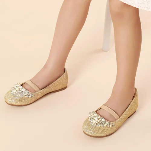 Vista 2 de DREAM PAIRS Zapatos de ballet planos con flores para niñas, Mary Jane, zapatos planos de bailarina para vestido de diariobodafiesta