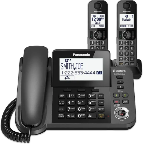Vista 2 de Panasonic KX-TGFA30M DECT 6.0 Teléfono inalámbrico digital adicional para la serie KX-TGF38, metal