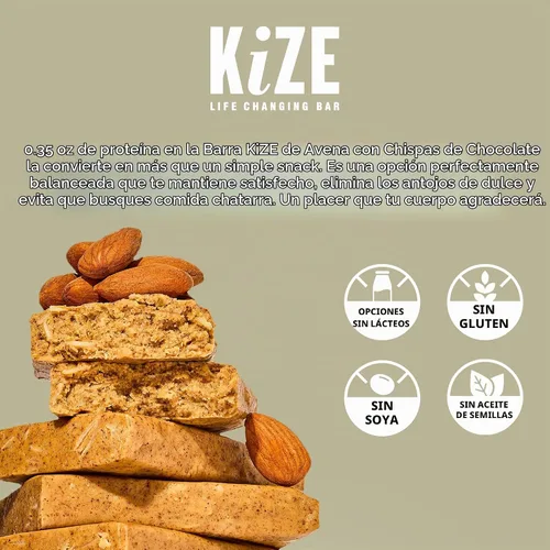 Vista 6 de KiZE Energy Bars - Barras energéticas de reemplazo de comidas con alto contenido de proteínas, a base de mantequilla de almendras, sin gluten, sin