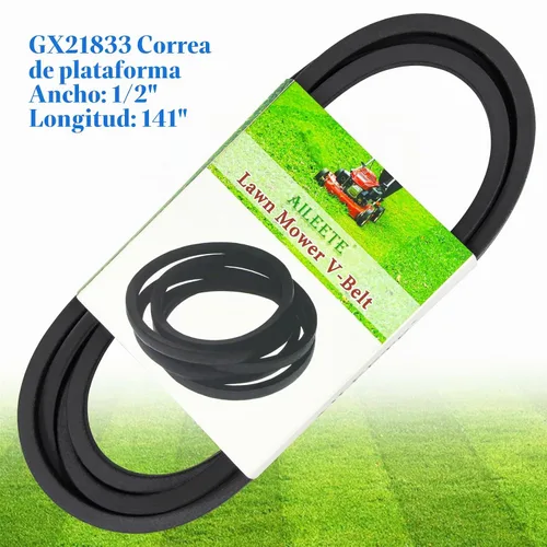 Vista 2 de GX21833 - Cinturón de cubierta de 1/2 x 141 pulgadas para John Deere D140, D155, D160, E140, E150, E160, E170, S140, S160, S170, LA140, LA145