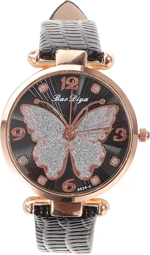 Vista 8 de Reloj de pulsera para mujer reloj analógico Q-uartz con esfera de mariposas para mujer