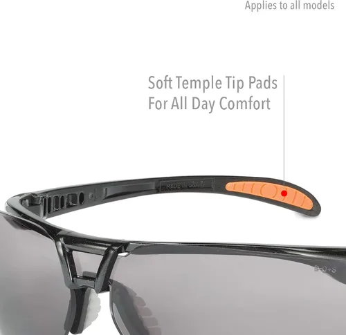 Vista 6 de Uvex por Honeywell Protégé Lentes de seguridad, con aro negro metálico y lente transparente con capa dura antiarañazos, ultradura (S4200-H5)