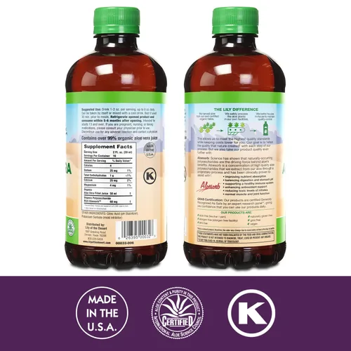 Vista 2 de Lily of the Desert Filete interior de aloe vera, 00032, 32 onza, Juice, 1, 1