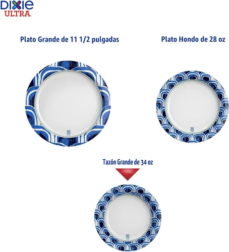Vista 2 de Dixie Ultra Cuencos de papel extra grandes, 34 onzas, 34 unidades, compostables, aptos para microondas, cuencos desechables para comidas pesadas