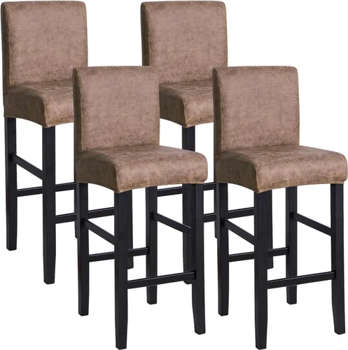 Vista 27 de FORCHEER - Juego de 4 fundas para sillas de bar con respaldos, fundas de jacquard beige para sillas de comedor, funda extraíble y lavable