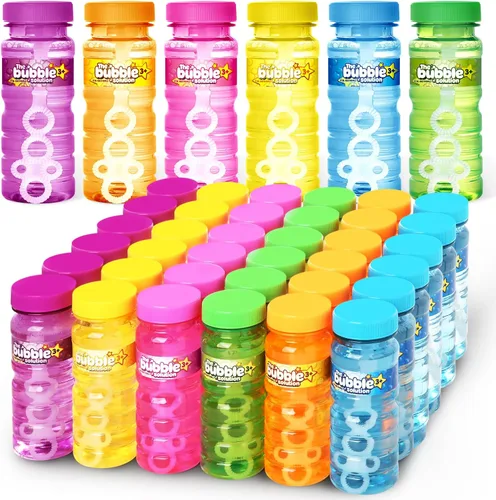 Vista 7 de SpringFlower 6 botellas de burbujas con varita, recuerdos de fiesta de burbujas para niños, juguetes de verano, juguete novedoso de solución