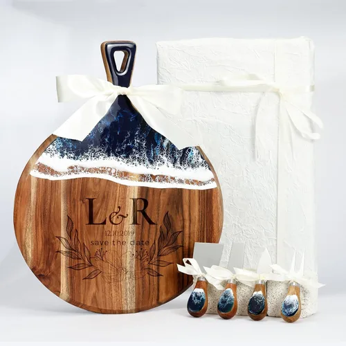 Vista 8 de Regalos de boda personalizados para parejas 2026, tablero de charcutería grabado personalizado para boda, aniversario, cumpleaños, inauguración