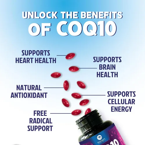 Vista 5 de Cápsulas blandas CoQ10 – Coenzima de ultra alta absorción Q10 200 mg por porción – Suplemento Co Q 10 Softgel con pimienta negra, energía y apoyo