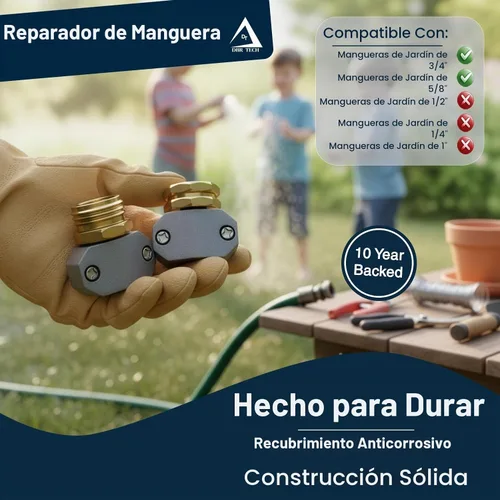 Vista 2 de Kit de reparación de manguera: corrige fugas en mangueras de jardín de 3/4 y 5/8 pulgadas