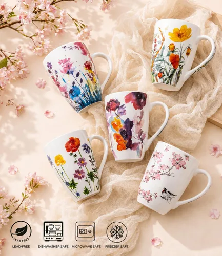 Vista 7 de AmorArc Taza de té de porcelana de 18 onzas con infusor y tapa, taza de té de hojas sueltas con colador de acero inoxidable, taza de café grande