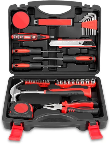 Vista 15 de Auto Dynasty Kit de herramientas para el hogar de 39 piezas, juegos de herramientas manuales básicas para el hogar con destornilladores